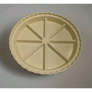 New Chantal 11" Ceramic Pie Serving Dish Plate 93KA-2383 8 Sectional Divided